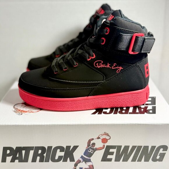 PATRICK EWING ATHLETICS KIDS GS 33 HI REBOUND Black/Black/Chinese Red Size 5 - Picture 3 of 9